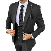 Slim Fit Formal Men Suits for Business 3 Piece Wedding Groom Tuxedo Male Fashion Jacket Pants with Double Breasted Vest 2022 black